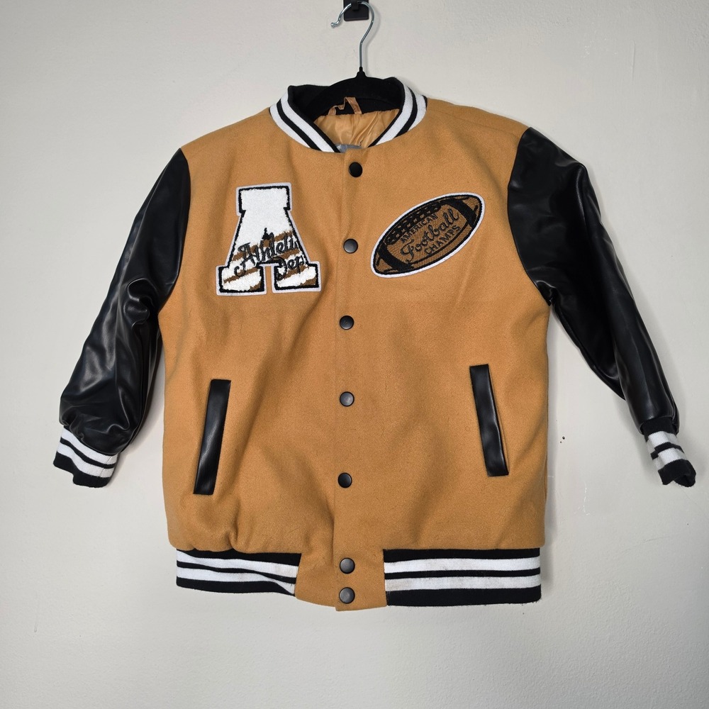 CP Dry Good Varsity Jacket Boy 7 Football Letterman Bomber Lightweight Fall Coat
